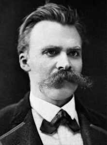 Portrait photograph of Friedrich Nietzsche, about 1875