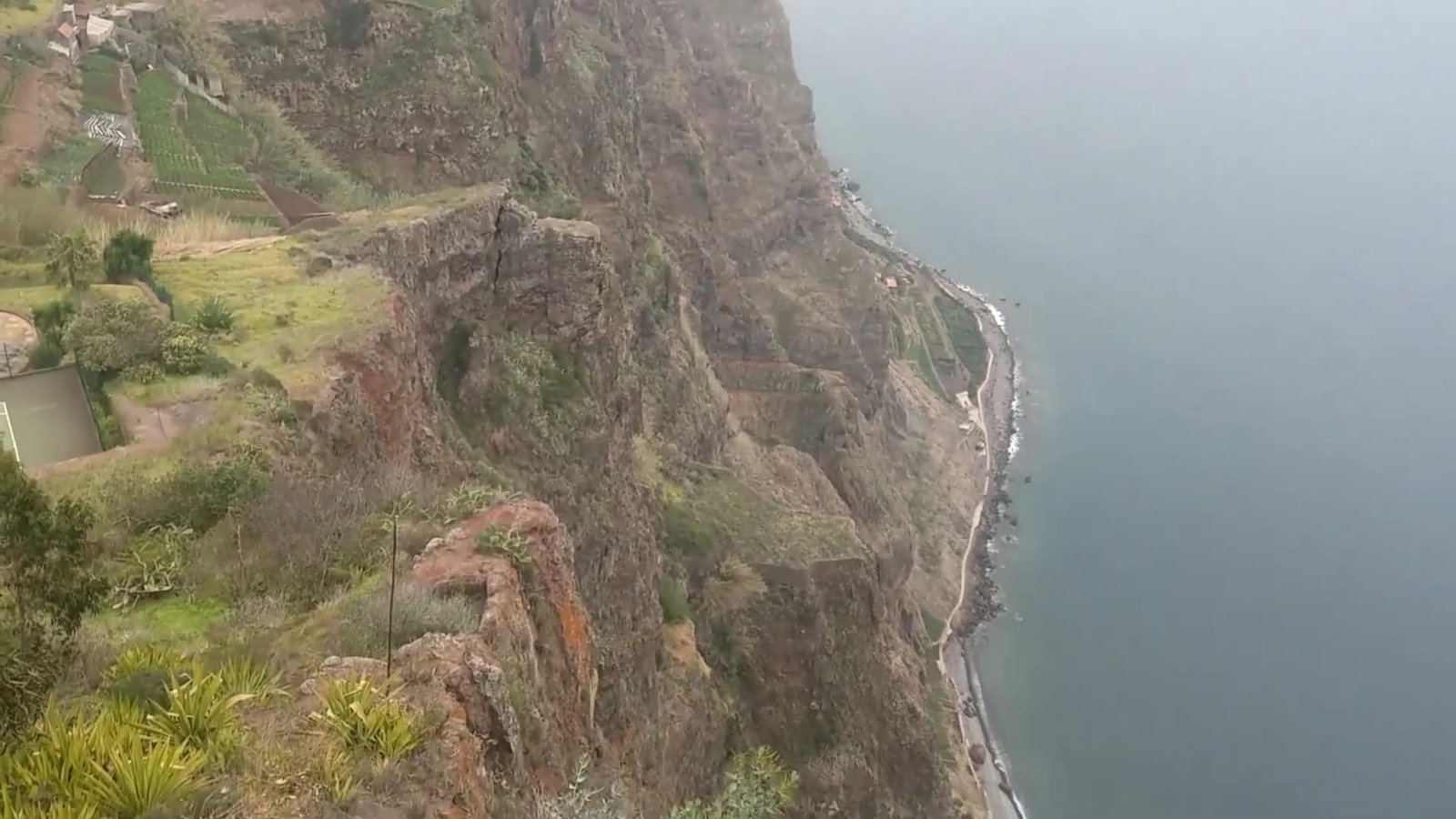 Green Madeira cliff dropping into the Atlantic