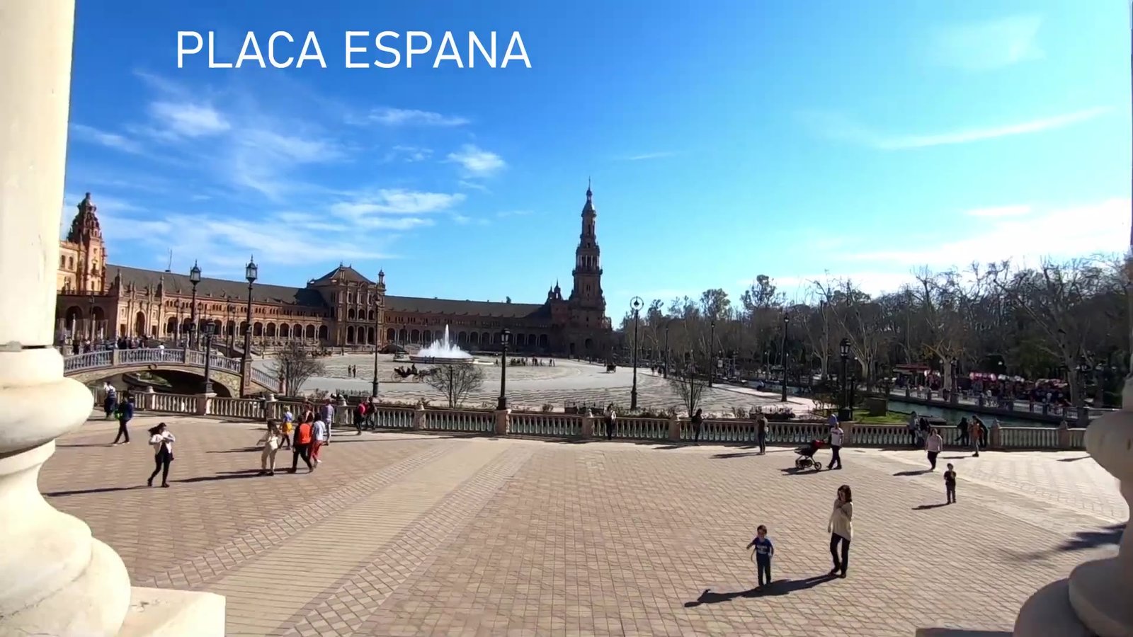 Plaza de España in Seville on a sunny day
